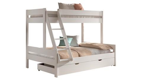 Stapelbed met slaaplade Primo 3-persoons, wit