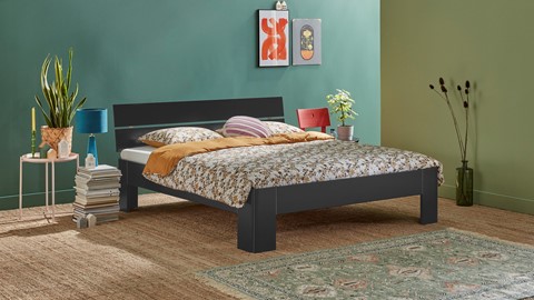 Bed Fresh met hoofdbord, antraciet