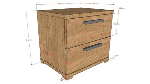 Kinderkamer Sam met bed, nachtkast, bureau en 3 deurs draaideurkast, eik