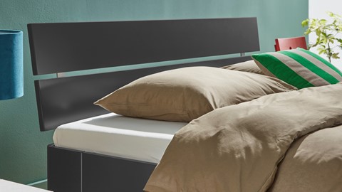 Bed Fresh met hoofdbord, antraciet