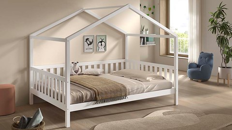 Kajuitbed Dallas als huis, wit