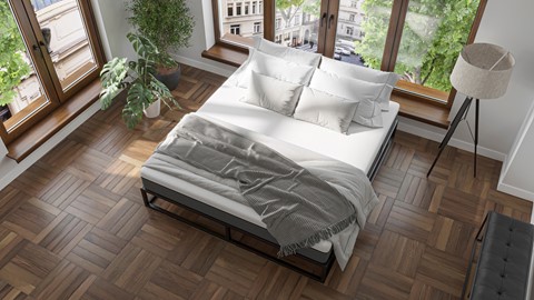 Emma Metal bed met Emma O2 medium matras, zwart