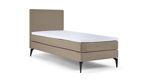 Boxspring Cisano vlak met gestoffeerd matras, taupe