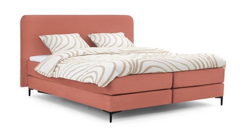 Boxspring Quartz vlak met gestoffeerd matras, old pink