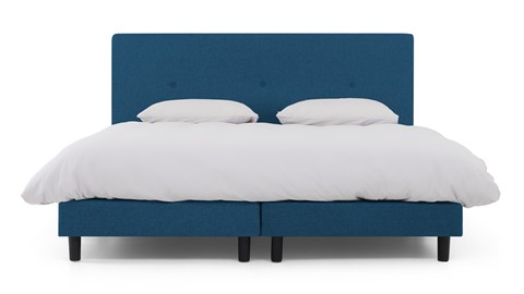 Boxspring Invito vlak met Bridge matras, blauw