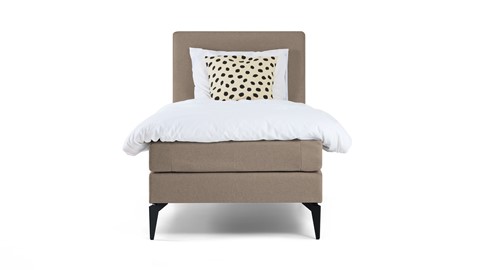 Boxspring Cisano vlak met gestoffeerd matras, taupe