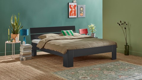 Bed Fresh met hoofdbord, antraciet