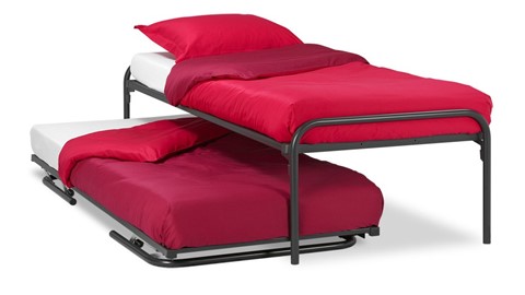 Bed & onderschuifBed Twin, zwart