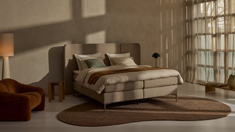Boxspring Mesa - Soft suede, liver