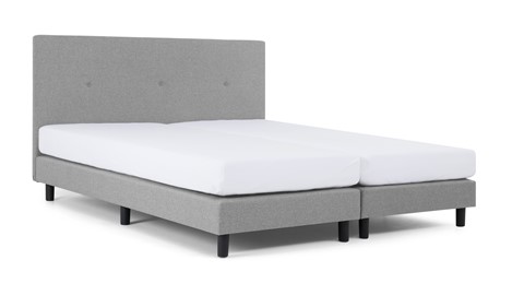 Boxspring Invito vlak met Bridge matras, lichtgrijs