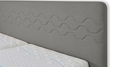 Boxspring Supreme Curves vlak met Slow Motion 2 matras, grijs