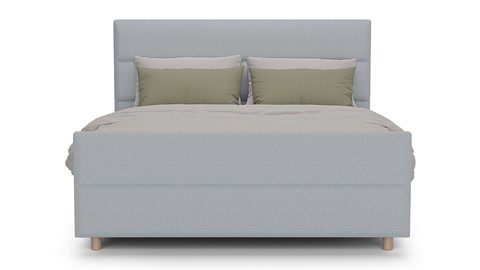 Boxspring Mica soft touch verstelbaar met gestoffeerd matras, light blue