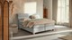 Boxspring Solid Lina vlak met gestoffeerd matras, light grey