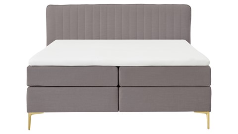 Boxspring Ruby vlak met gestoffeerd matras, taupe