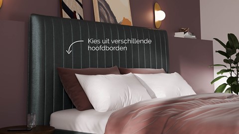 Bed Ruby velvet glow, grey blue