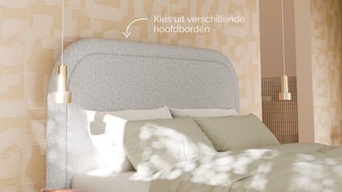 Bed Amber linen touch, light grey