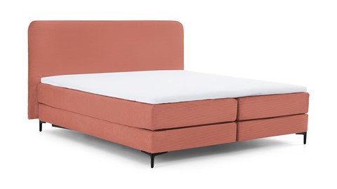 Boxspring Quartz vlak met gestoffeerd matras, old pink