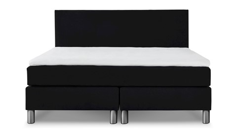 Box Owen vlak met gestoffeerd matras, zwart