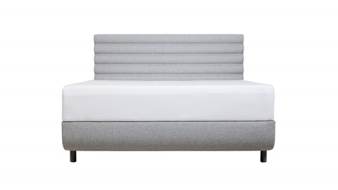 TEMPUR® Bed Arc met hoofdbord Vectra, vlakke schotelbodem en Pro matrassen, Stone