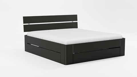 Bed Fresh 500 met hoofdbord en 3 opbergladen, zwart