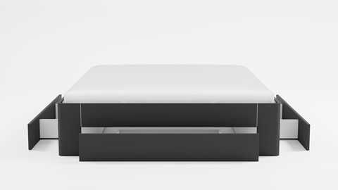 Bed Fresh 500 met 3 opbergladen, antraciet