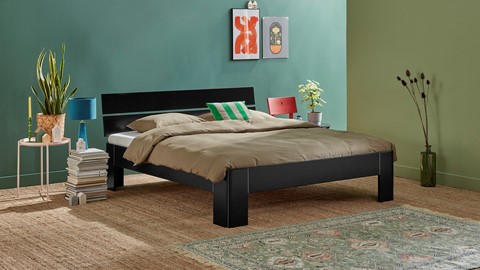 Bed Fresh met hoofdbord, zwart