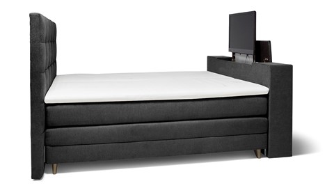 bijeenkomst Welsprekend Verwachting boxspring Unik Varje verstelbaar met gestoffeerd matras en voetbord met TV- lift | Beter Bed