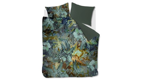 Dekbedovertrek Floral Embrace, blue green