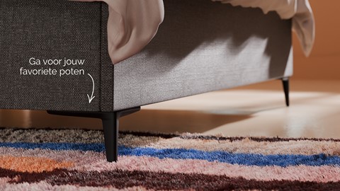 Opbergbed Morgan - Linen touch, dark grey