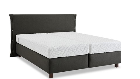 Boxspring Element Knop vlak met Element deluxe matras, antraciet