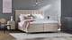 Boxspring Jade vlak met gestoffeerd matras, khaki