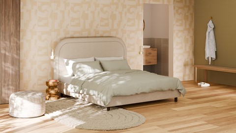 Bed Amber linen touch, beige