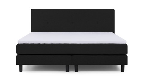 Boxspring Invito vlak met gestoffeerd matras, zwart