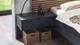Nachtkast Basalt met 1 lade en achterwand paneel, grafiet