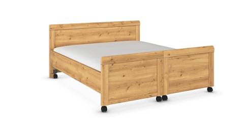 Bed Elba uitrijdbaar, rustiek eiken