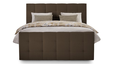 Boxspring Unik Varje vlak met Vildar Royal matras, cappuccino