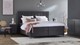 Boxspring Jade vlak met gestoffeerd matras, anthracite