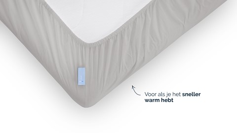 Hoeslaken B Bright Percale, lichtgrijs