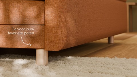 Boxspring Mica soft touch verstelbaar met gestoffeerd matras, terracotta