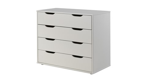 Halfhoogslaper Scott met bureau, boekenkast en commode, wit