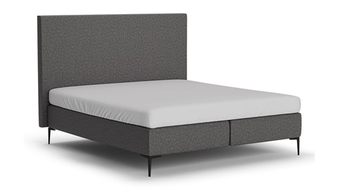 Boxspring Emerald met Silver Pocket Deluxe Foam matras, dark grey