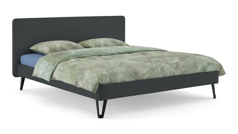 Bed Bädd Skönn met Bossflex 400 vlak en gestoffeerd matras, etna anthracite