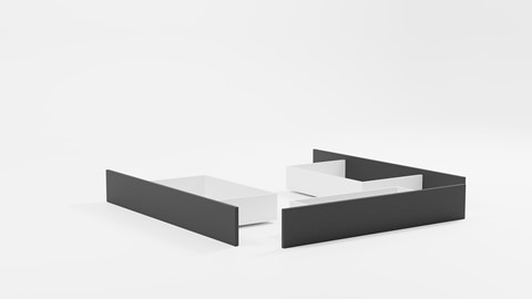 3 opbergladen bed Fresh hoogte 50 cm, antraciet