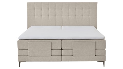 Boxspring Jade verstelbaar met gestoffeerd matras, khaki