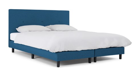 Boxspring Invito vlak met Bridge matras, blauw