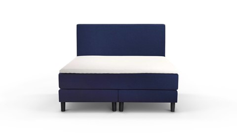 Boxspring Cisano vlak met gestoffeerd matras, blauw