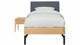 Bed Sky eiken met hoofdbord stof en poot metaal, honing stof grijs