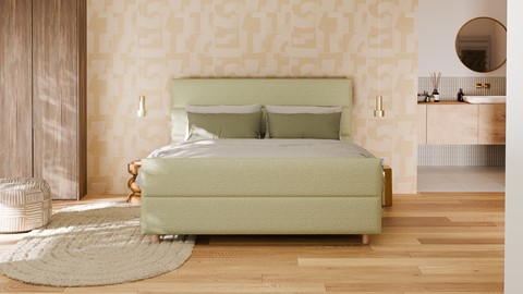 Boxspring Mica soft touch verstelbaar met gestoffeerd matras, pistachio