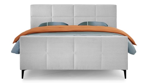 Boxspring Attraktiv Trendik vlak met gestoffeerd matras, light grey