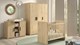 Kinderkamer Sam met doorgroeibed, commode 2 deuren, opzet en 3 deurs draaideurkast, eik